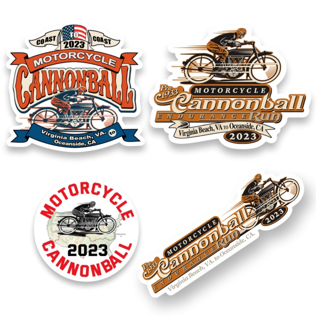 2023 Motorcycle Cannonball Sticker Pack