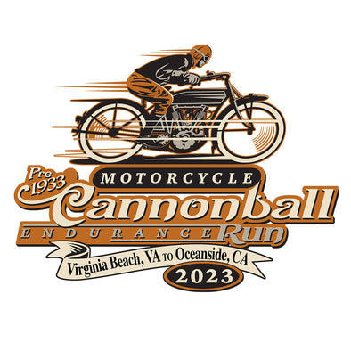 2023 Motorcycle Cannonball Logo Vehicle / Trailer Decal available in 6" and Up