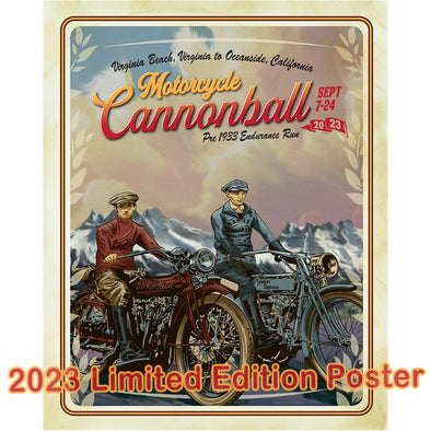 2023 Motorcycle Cannonball Limited Edition Event Poster Harley Vs. Indian