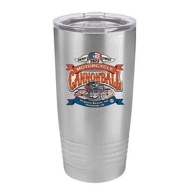 2023 Motorcycle Cannonball Flag 20oz Ringneck Tumbler