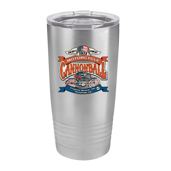 2023 Motorcycle Cannonball Flag 20oz Ringneck Tumbler