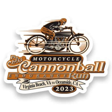 2023 Motorcycle Cannonball Official Horizontal Event Logo Sticker / Decal