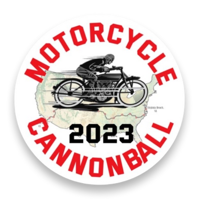 2023 Motorcycle Cannonball 3" Circle Event Sticker / Decal