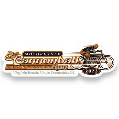 2023 Motorcycle Cannonball Official Event Logo Sticker / Decal