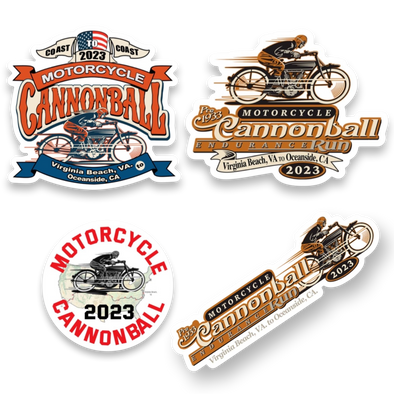 2023 Motorcycle Cannonball Sticker Pack