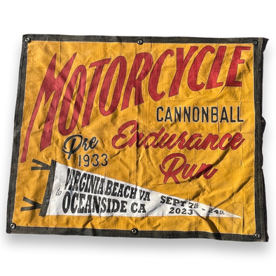 2023 Motorcycle Cannonball Hand Painted Banner 48" x 60"