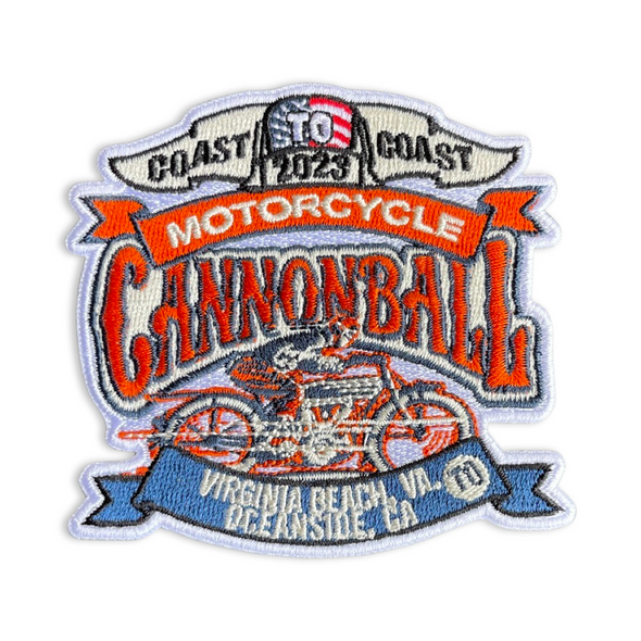 2023 Motorcycle Cannonball Event Logo Embroidered Patch