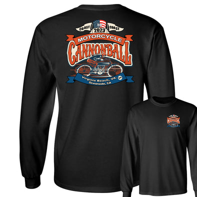 2023 Motorcycle Cannonball Flag Long Sleeve