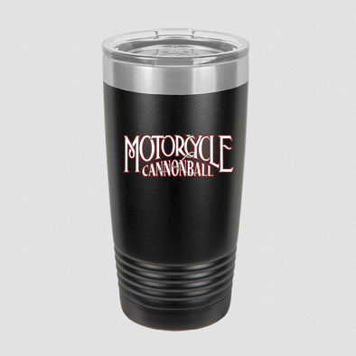 Motorcycle Cannonball Script 20oz Ringneck Tumbler