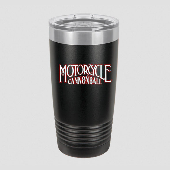 Motorcycle Cannonball Script 20oz Ringneck Tumbler