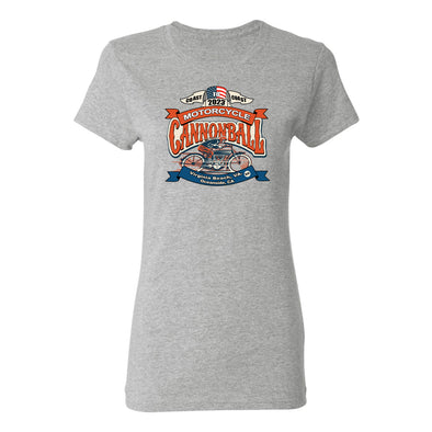 2023 Motorcycle Cannonball Flag Women's Tee