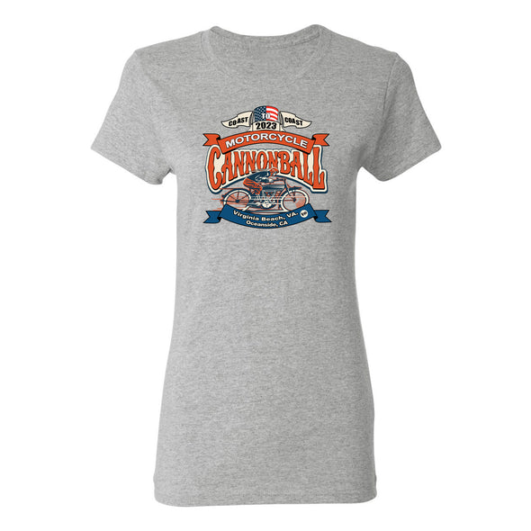 2023 Motorcycle Cannonball Flag Women's Tee