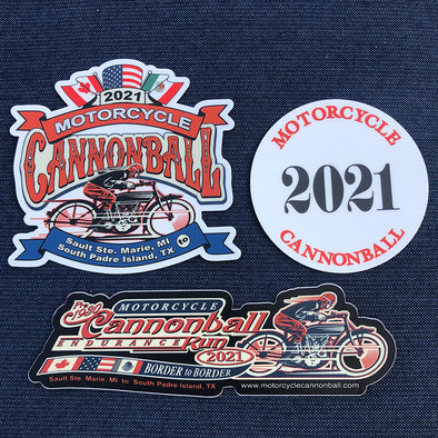 2021 Motorcycle Cannonball Sticker Pack