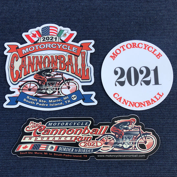 2021 Motorcycle Cannonball Sticker Pack
