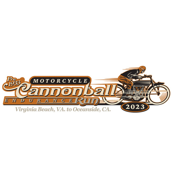 2023 Motorcycle Cannonball Horizontal Logo Vehicle / Trailer Decal available in 6" and Up