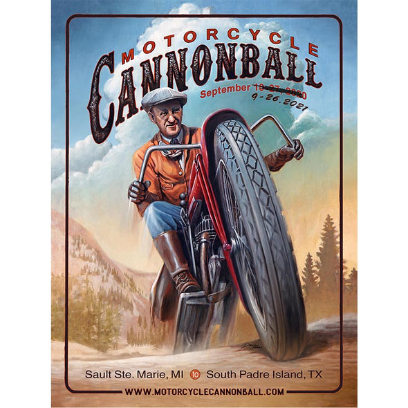 2021 Motorcycle Cannonball 24" x 36" Cannonball Baker Artwork Poster