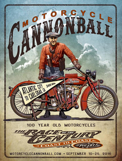 2016 Motorcycle Cannonball Baker Poster