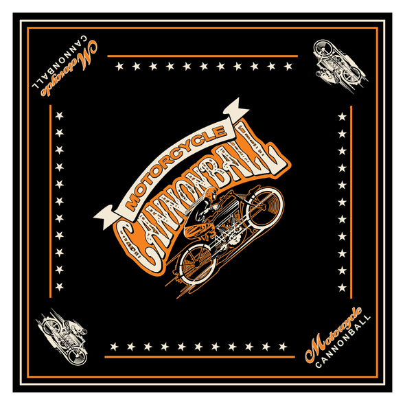 Motorcycle Cannonball Classic Logo Bandana / Handkerchief