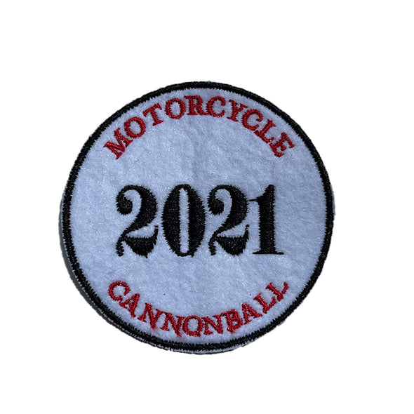 2021 Motorcycle Cannonball Race Plate Style Embroidered Patch