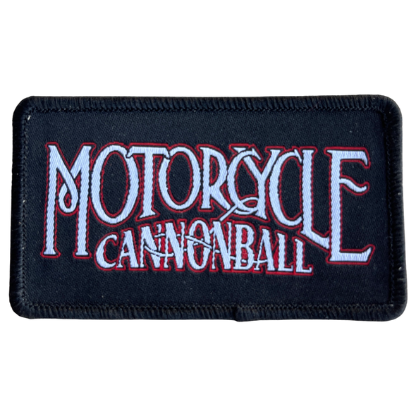 Motorcycle Cannonball Script Logo Woven Patch